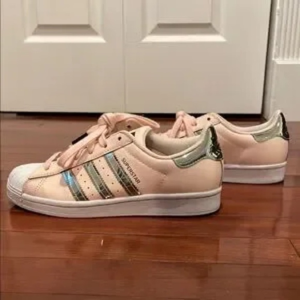 Adidas Superstar Pink and Black Shoes - Picture 2 of 2